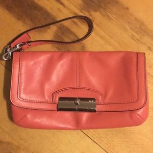 Coral Coach wristlet